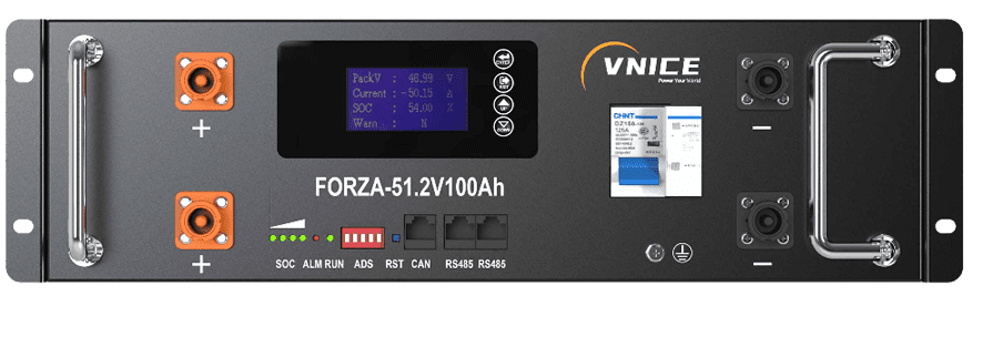 Forza Rack-Mounted Lithium Iron Phosphate Battery 3U 51.2V 100Ah 5Kwh Home Solar Energy System Lithium Battery